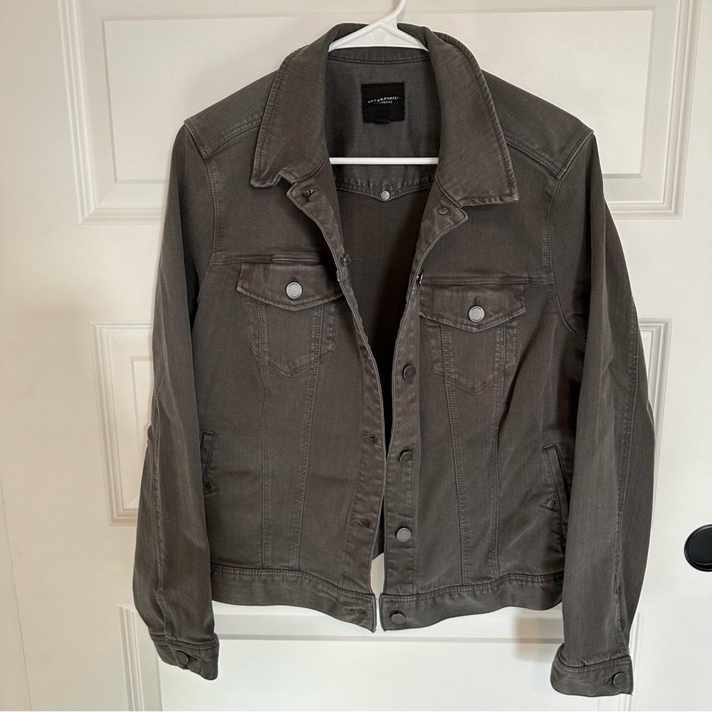 Liverpool Los Angeles Olive Green Jean Jacket Stretch Size Large